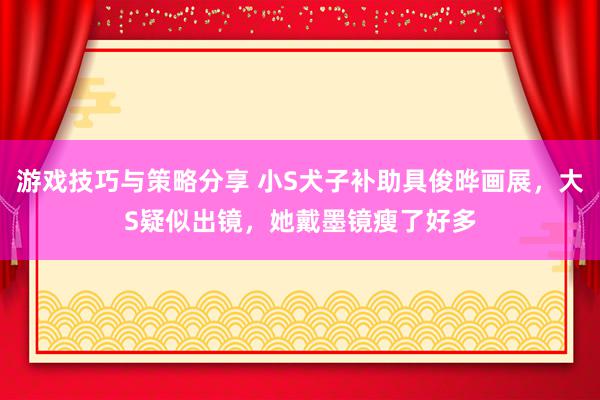 游戏技巧与策略分享 小S犬子补助具俊晔画展，大S疑似出镜，她戴墨镜瘦了好多