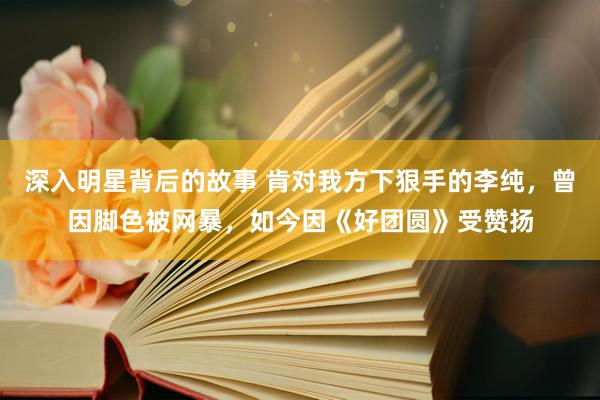 深入明星背后的故事 肯对我方下狠手的李纯，曾因脚色被网暴，如今因《好团圆》受赞扬