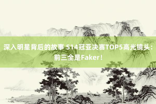 深入明星背后的故事 S14冠亚决赛TOP5高光镜头：前三全是Faker！