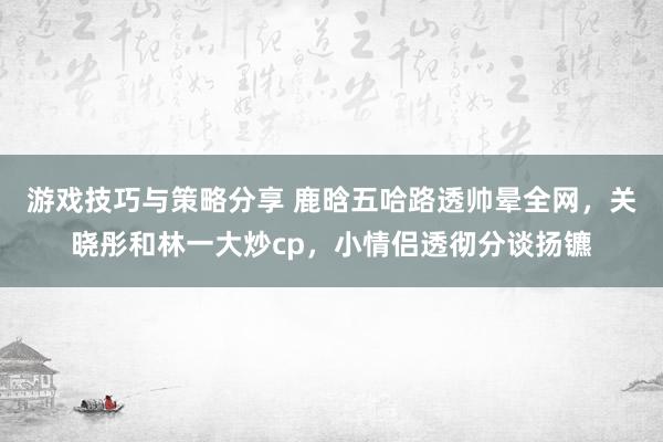 游戏技巧与策略分享 鹿晗五哈路透帅晕全网，关晓彤和林一大炒cp，小情侣透彻分谈扬镳