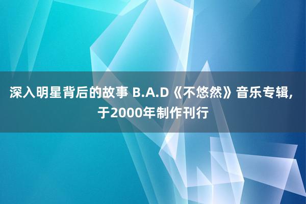 深入明星背后的故事 B.A.D《不悠然》音乐专辑, 于2000年制作刊行