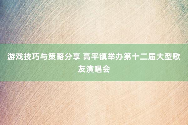 游戏技巧与策略分享 高平镇举办第十二届大型歌友演唱会