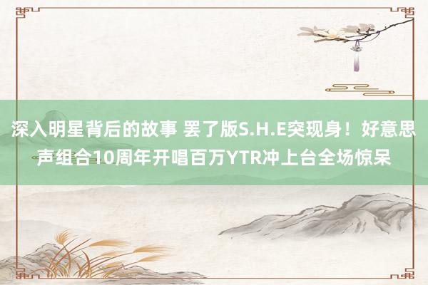 深入明星背后的故事 罢了版S.H.E突现身！好意思声组合10周年开唱　百万YTR冲上台全场惊呆