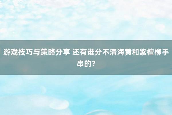 游戏技巧与策略分享 还有谁分不清海黄和紫檀柳手串的？